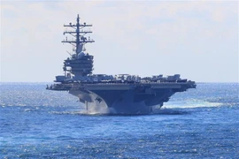 Tàu sân bay USS Ronald Reagan của Mỹ. (Ảnh: Yonhap/TTXVN)