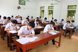 Thí sinh thi tại điểm thi THPT Nho Quan C, huyện Nho Quan, tỉnh Ninh Bình năm 2018. (Ảnh: Hải Yến/TTXVN)