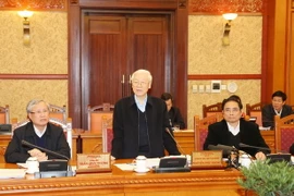 Tổng Bí thư, Chủ tịch nước Nguyễn Phú Trọng phát biểu kết luận phiên họp. (Ảnh: Trí Dũng/TTXVN)