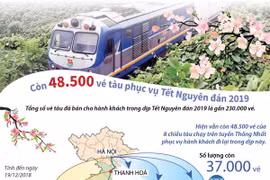 [Infographics] Còn 48.500 vé tàu phục vụ Tết Nguyên đán 2019