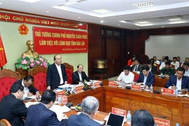 Thủ tướng Nguyễn Xuân Phúc phát biểu tại buổi làm việc. (Ảnh: Thống Nhất/TTXVN)