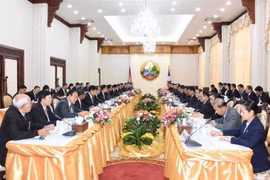 Quang cảnh cuộc hội đàm. (Ảnh: Phạm Kiên/TTXVN)