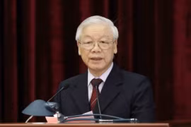 Tổng Bí thư, Chủ tịch nước Nguyễn Phú Trọng phát biểu bế mạc hội nghị. (Ảnh: Phương Hoa/TTXVN)