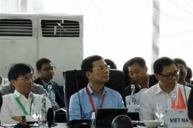 Đoàn Việt Nam do Bộ trưởng Thông tin và Truyền thông Nguyễn Mạnh Hùng dẫn đầu dự hội nghị. (Ảnh: Đỗ Quyên/Vietnam+)