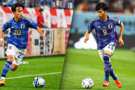 Takefusa Kubo (trái) và Kaoru Mitoma.