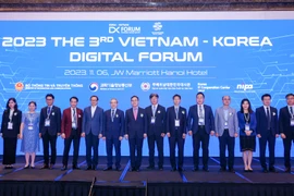 Diễn đàn hợp tác ICT Việt Nam - Hàn Quốc năm 2023 đã chính thức khai mạc. (Ảnh: Minh Sơn/Vietnam+)