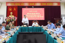 Đại tướng Tô Lâm, Ủy viên Bộ Chính trị, Bộ trưởng Bộ Công an, Phó trưởng Tiểu ban bảo vệ chính trị nội bộ Trung ương phát biểu, thông báo kết quả kiểm tra. (Ảnh: Phạm Kiên/TTXVN)