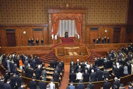Toàn cảnh phiên họp Quốc hội Nhật Bản tại thủ đô Tokyo, ngày 20/10/2023. (Ảnh: Kyodo/TTXVN)