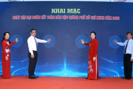 Nghi lễ khai mạc Ngày hội Đại Đoàn kết toàn Dân tộc Thành phố Hồ Chí Minh năm 2023. (Ảnh: Xuân Khu/TTXVN)