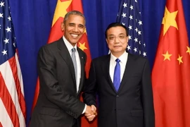 Thủ tướng Trung Quốc Lý Khắc Cường gặp Tổng thống Mỹ Barack Obama bên lề Hội nghị cấp cao của Đại hội đồng Liên hợp quốc khóa 71. (Nguồn: THX/TTXVN)