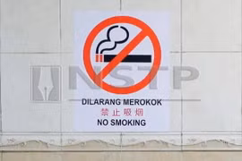 Biển cấm hút thuốc tại Malaysia.