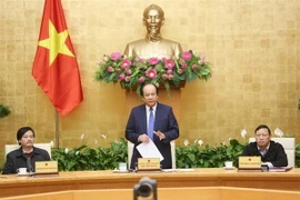 Bộ trưởng, Chủ nhiệm Văn phòng Chính phủ Mai Tiến Dũng chủ trì hội nghị. (Ảnh: Dương Giang/TTXVN) 