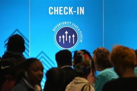 Người dân tham gia hội chợ việc làm tại Washington DC., Mỹ. (Nguồn: AFP/TTXVN)