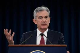 Chủ tịch Fed Jerome Powell phát biểu trong một cuộc họp báo tại Washington, DC. (Nguồn: THX/TTXVN) 