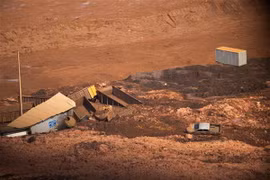 Hiện trường vụ vỡ đập hồ chứa chất thải tại Brumadinho, gần Belo Horizonte, bang Minas Gerais, Brazil. (Nguồn: THX/TTXVN)