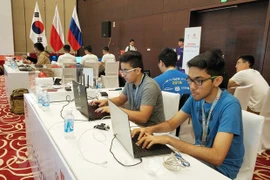 Vòng chung kết cuộc thi An toàn không gian mạng toàn cầu WhiteHat Grand Prix 2018 tại Hà Nội. (Ảnh: PV/Vietnam+)