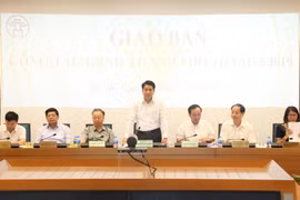 Chủ tịch UBND Hà Nội Nguyễn Đức Chung phát biểu tại phiên họp. (Ảnh: CTV/Vietnam+)