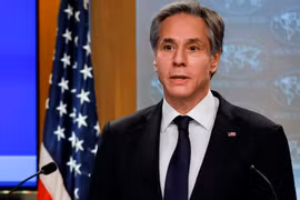 Tân Ngoại trưởng Mỹ Antony Blinken phát biểu trong cuộc họp báo tại Washington, DC, ngày 27/1. (Ảnh: AFP/TTXVN)