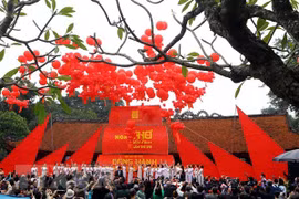 Ngày thơ Việt Nam 2018 tại Văn Miếu-Quốc Tử Giám, Hà Nội. (Ảnh: TTXVN)