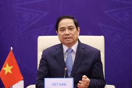 Thủ tướng Phạm Minh Chính phát biểu tại Hội nghị Thượng đỉnh hợp tác tiểu vùng Mekong mở rộng (GMS) lần thứ 7. (Ảnh: Dương Giang/TTXVN)