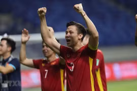 Tuyển Việt Nam quyết giành kết quả tốt nhất ở vòng loại thứ 3 World Cup 2022. (Ảnh: Hoàng Linh/TTXVN)