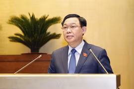 Chủ tịch Quốc hội Vương Đình Huệ phát biểu bế mạc kỳ họp. (Ảnh: Doãn Tấn/TTXVN)
