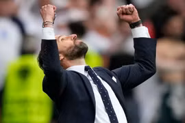 Gareth Southgate ăn mừng sau trận thắng tuyển Đức. (Nguồn: skysports)