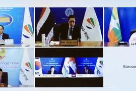 Hội nghị Bộ trưởng Mekong - Hàn Quốc lần thứ 11 theo hình thức trực tuyến. (Ảnh: Lâm Khánh/TTXVN)