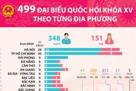 [Infographics] 499 đại biểu Quốc hội khóa XV theo từng địa phương