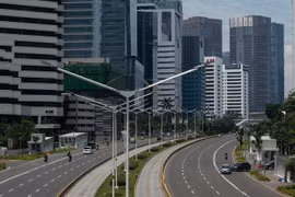 Một tuyến phố ở thủ đô Jakarta, Indonesia ngày 1/4/2020. (Ảnh: THX/TTXVN)
