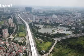 Một đoạn đường vành đai 3 đoạn Mai Dịch-cầu Thăng Long. (Nguồn: Vietnam+)