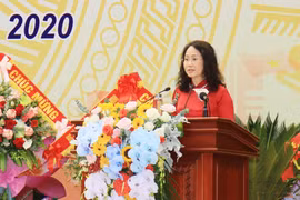 Bà Lâm Thị Phương Thanh tái đắc cử Bí thư Tỉnh ủy Lạng Sơn. (Ảnh: Thái Thuần/TTXVN)