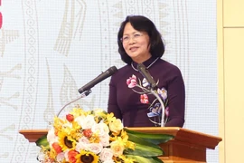 Phó Chủ tịch nước Đặng Thị Ngọc Thịnh phát biểu tại Đại hội. (Ảnh: Phương Hoa/TTXVN)