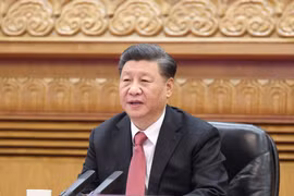Chủ tịch Trung Quốc Tập Cận Bình phát biểu trực tuyến tại Hội nghị. (Ảnh: THX/TTXVN)