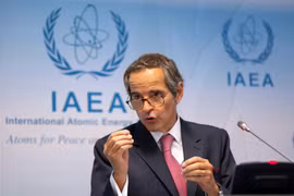 Tổng Giám đốc IAEA Rafael Grossi phát biểu tại cuộc họp báo ở Vienna, Áo ngày 14/9/2020. (Ảnh: AFP/TTXVN)