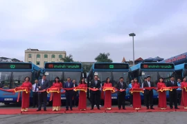 Tuyến buýt số 03 tiêu chuẩn châu Âu. (Ảnh: Việt Hùng/Vietnam+)