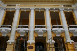 'Màu áo' mới của Nhà hát Lớn Hà Nội. (Ảnh: Lê Doãn Đức/Vietnam+)