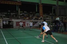 Trận đấu giữa đội Công an tỉnh Thái Bình và Đài Phát thanh-Truyền hinh Thái Bình. (Ảnh: Đại Việt cung cấp)