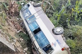 Hiện trường vụ tai nạn. (Ảnh: TTXVN phát)