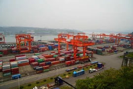 Cảng Liên vận Quả Viên - nơi xuất nhập khẩu nhiều loại hàng hóa ở Trùng Khánh. (Ảnh: Bùi Tuấn/Vietnam+)