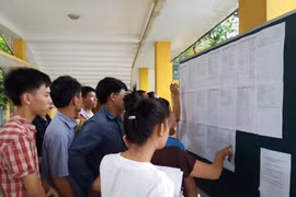 Thí sinh, phụ huynh tìm hiểu thông tin tuyển sinh đại học. (Ảnh: PV/Vietnam+)