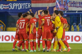 U23 Việt Nam đánh bại U23 Thái Lan tại giải U23 Đông Nam Á 2022 bằng bàn thắng duy nhất của Trung Thành trên chấm đá phạt. (Ảnh: VFF) 
