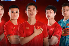 Nhóm tuyển thủ Việt Nam đã được trải nghiệm mẫu áo thi đấu mới trước khi lần đầu tiên sử dụng tại AFF Cup 2022. (Ảnh: Grand Sport) 
