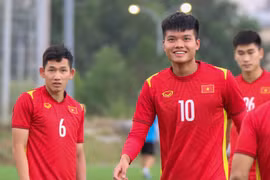 Tiền đạo Nguyễn Văn Tùng đang là một trong hai mũi nhọn nguy hiểm nhất của U23 Việt Nam. (Ảnh: VFF) 