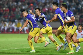 Hà Nội FC đánh mất cơ hội lớn nắm ưu thế vô địch vì thất bại trước Hải Phòng. (Ảnh: PV/Vietnam+) 