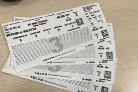 Hình ảnh vé xem trận đấu Việt Nam với Malaysia. (Ảnh: PV/Vietnam+)