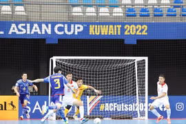 Đội tuyển futsal Việt Nam đang từng bước tiến sâu tại Vòng chung kết futsal châu Á 2022. (Ảnh: VFF) 