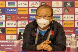 HLV Park Hang-seo trả lời phỏng vấn trước trận gặp Nhật Bản. (Ảnh: VFF)