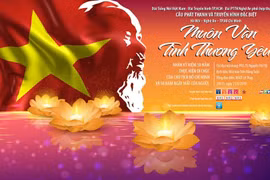 Chương trình Chính luận - Nghệ thuật "Muôn vàn tình thương yêu" được thực hiện tại 3 điểm cầu: Hà Nội, Nghệ An và TP.HCM. (Ảnh: BTC)