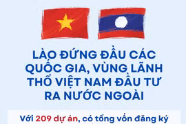 Lào đứng đầu các quốc gia, vùng lãnh thổ Việt Nam đầu tư ra nước ngoài